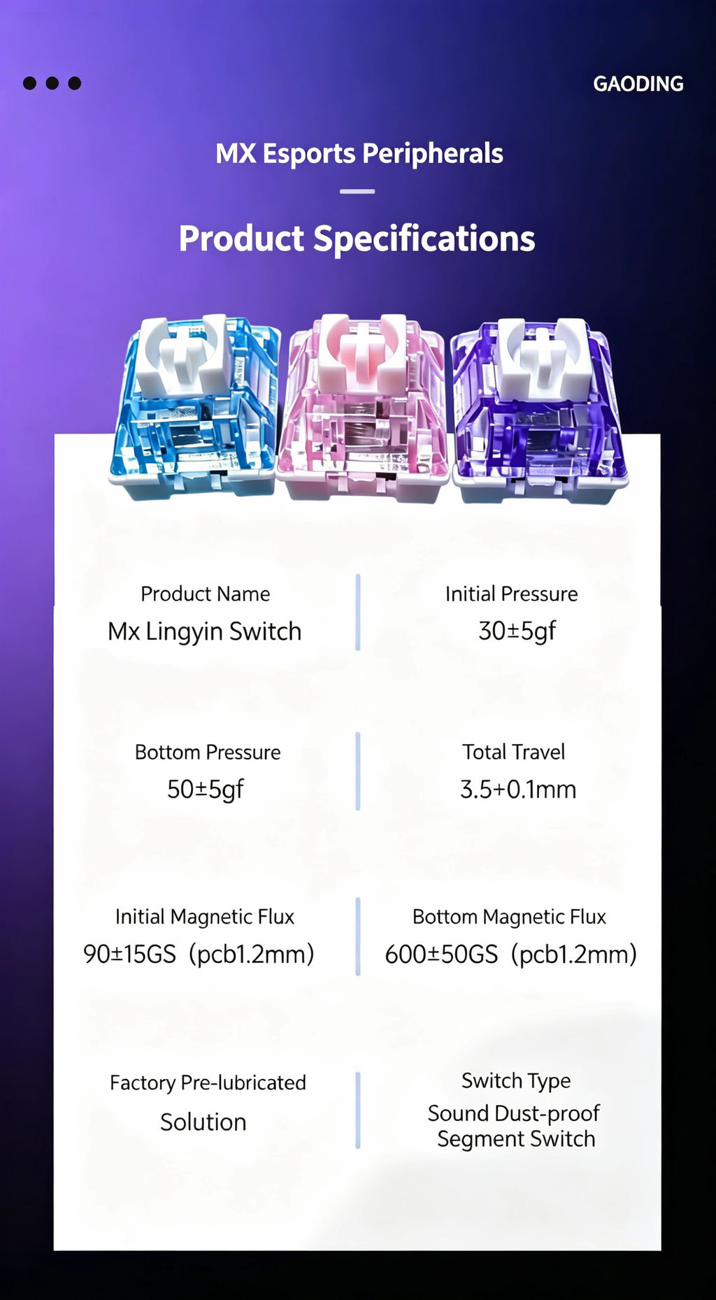 MX-style tactile magnetic switch (Lingyin Switch) for custom keyboards.
