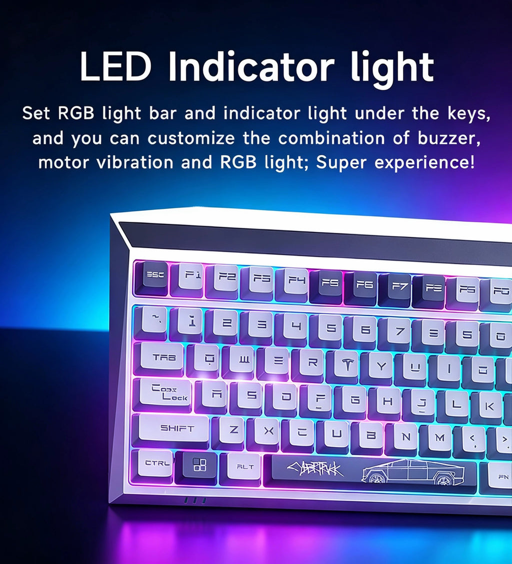 MX-Tesla Wireless Hot Swappable Mechanical Gaming Keyboard RGB Aluminum Frame