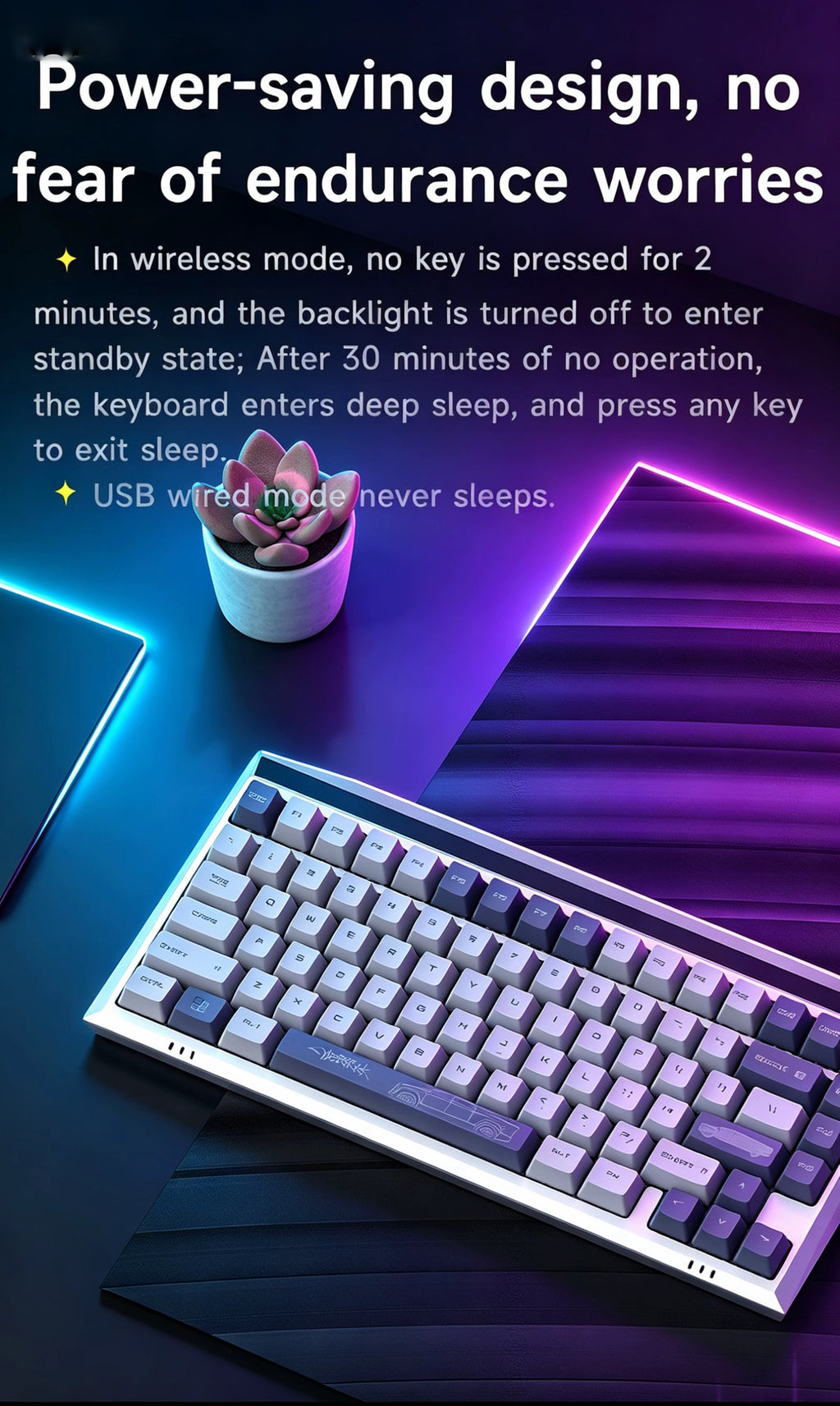 MX-Tesla Wireless Hot Swappable Mechanical Gaming Keyboard RGB Aluminum Frame