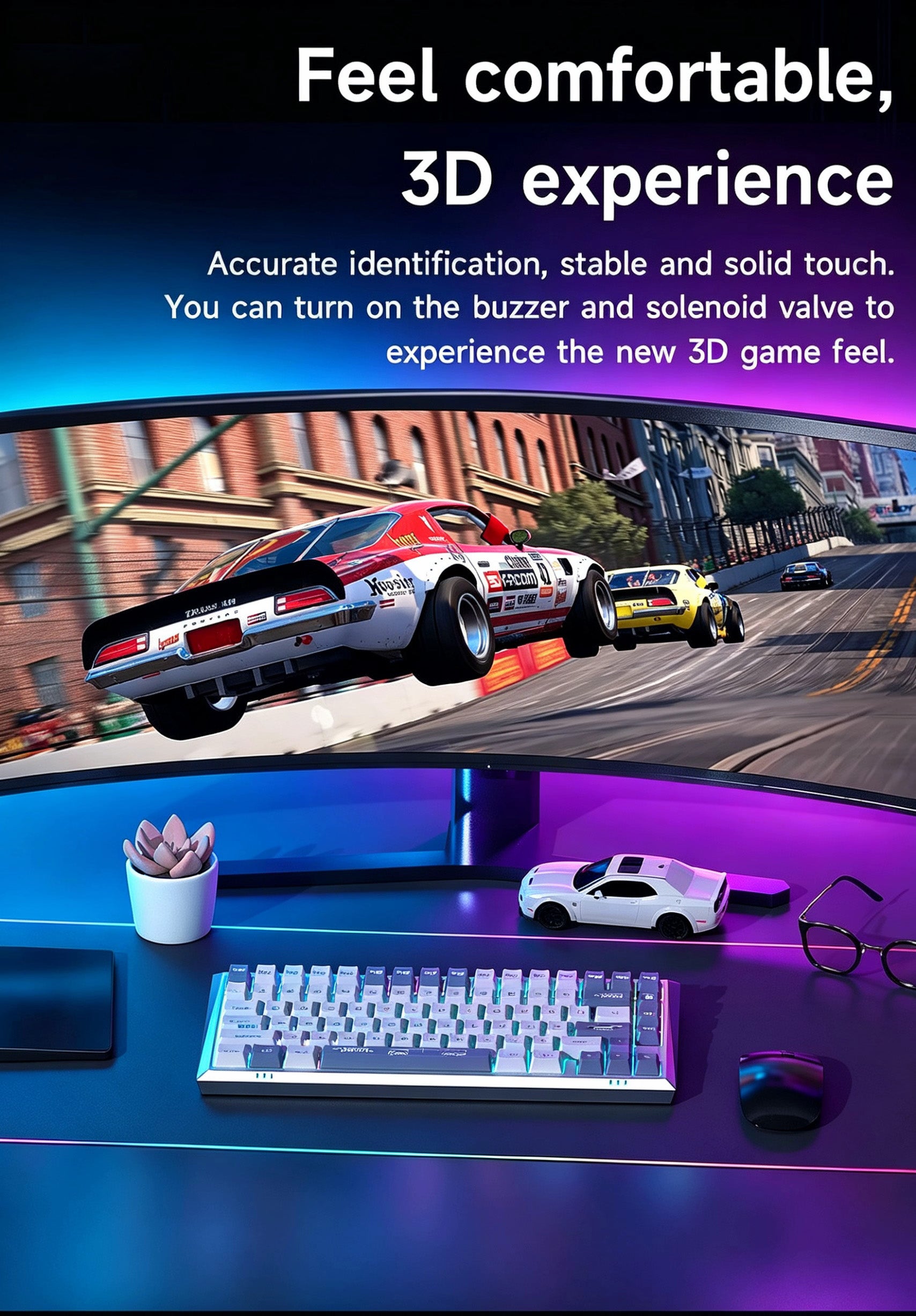 MX-Tesla Wireless Hot Swappable Mechanical Gaming Keyboard RGB Aluminum Frame