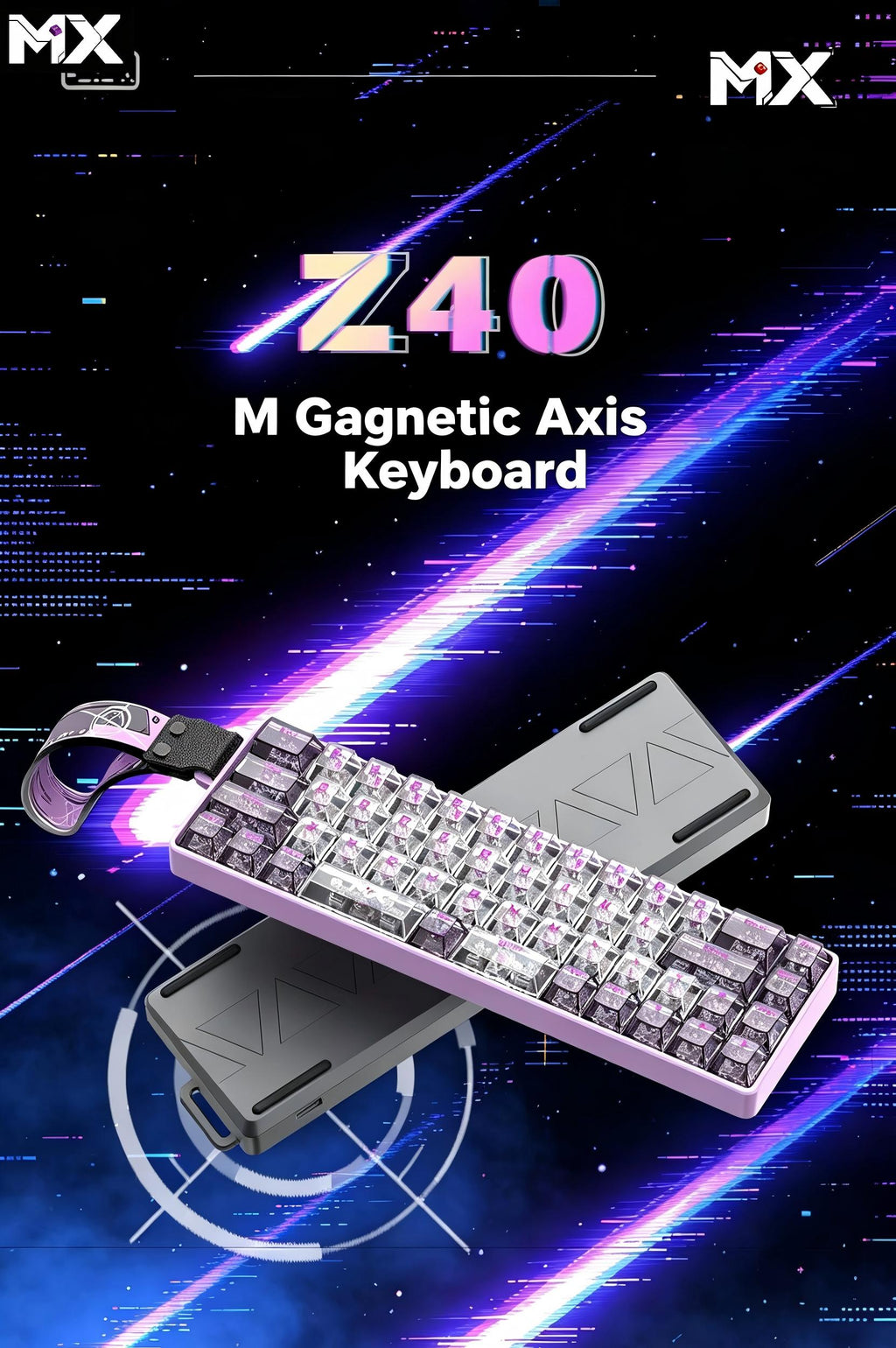 MX-Z40 All-Aluminum Magnetic Switch Custom RGB Keyboard – Aluminum Alloy Case, 40% Layout, 49 Keys