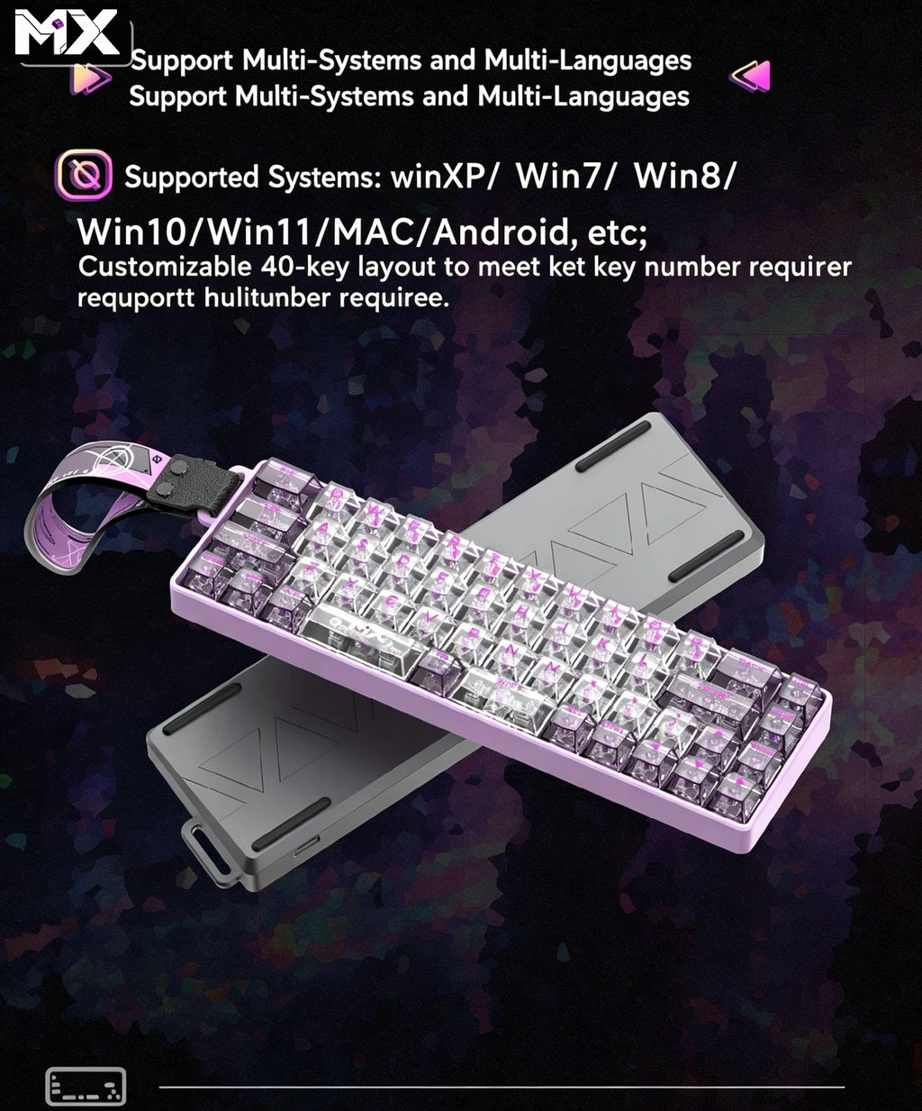 MX-Z40 All-Aluminum Magnetic Switch Custom RGB Keyboard – Aluminum Alloy Case, 40% Layout, 49 Keys