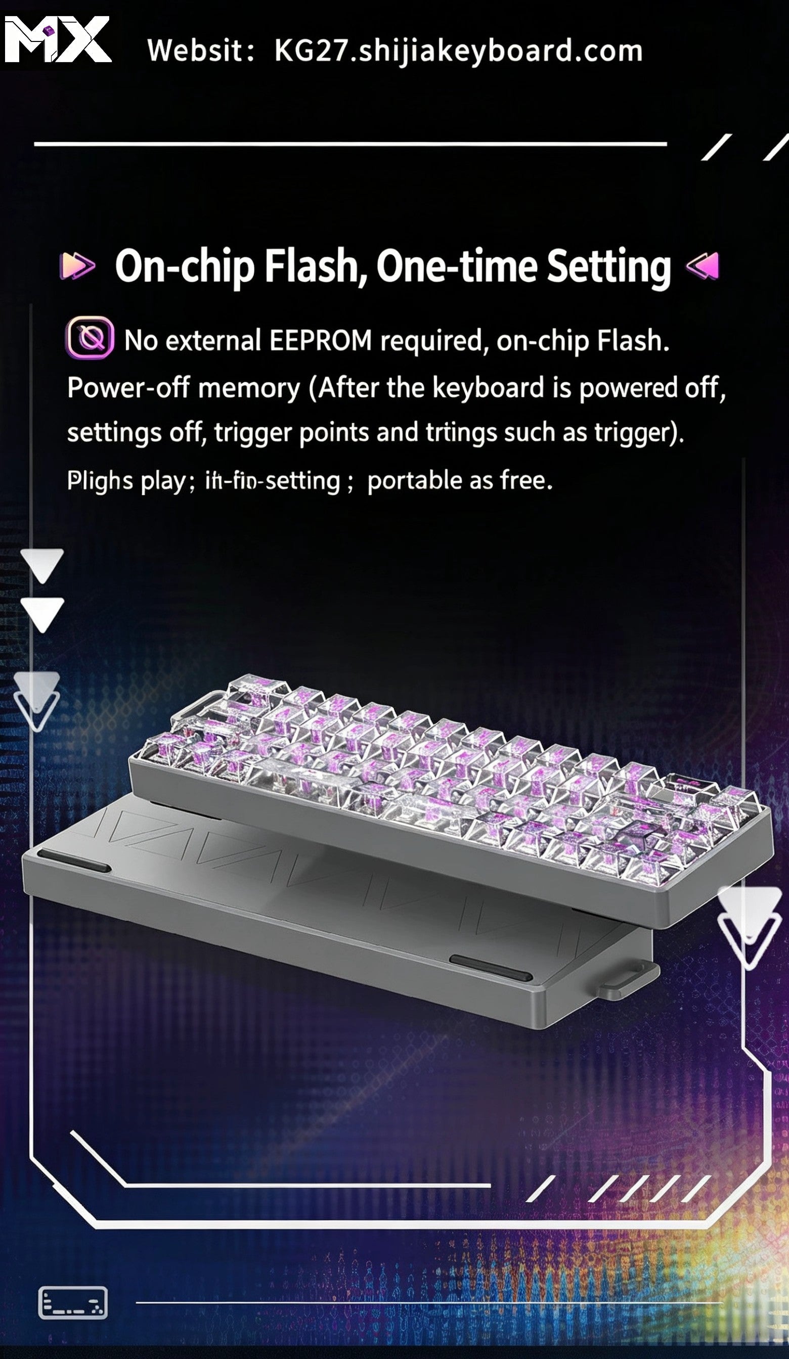 MX-Z40 All-Aluminum Magnetic Switch Custom RGB Keyboard – Aluminum Alloy Case, 40% Layout, 49 Keys