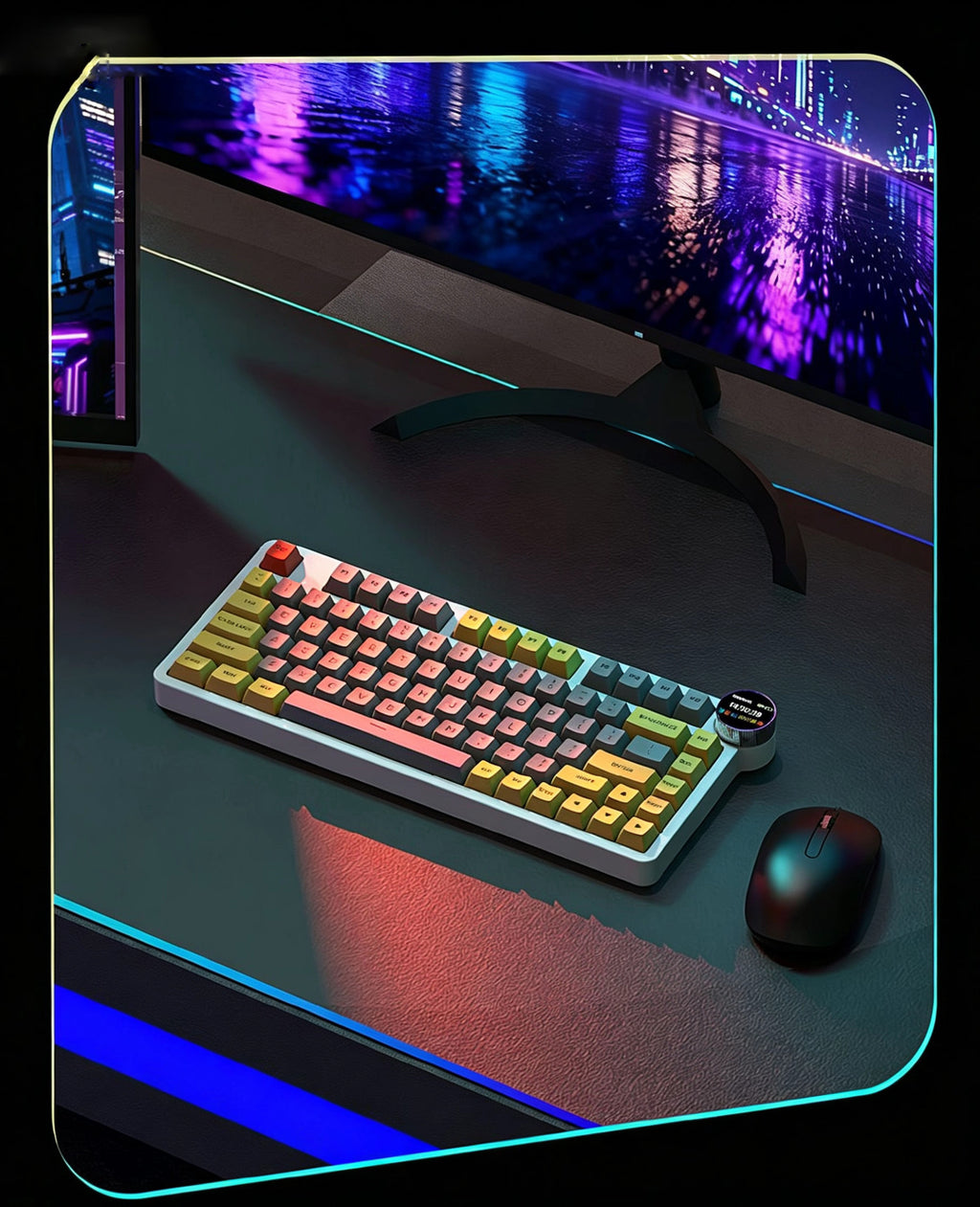 MX-KG20Custom mechanical keyboard, aluminum alloy case, display screen, 81 keys.