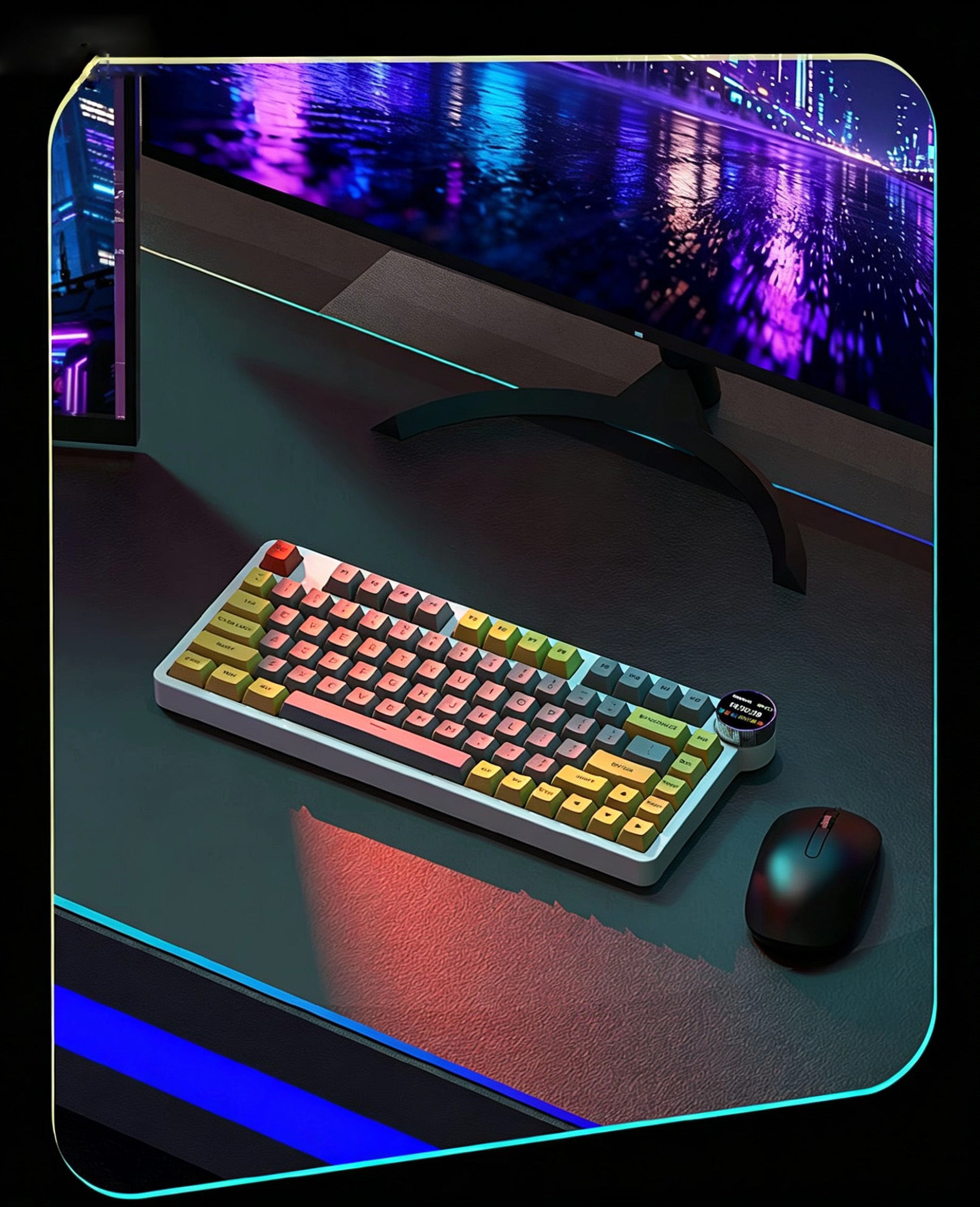 MX-KG20Custom mechanical keyboard, aluminum alloy case, display screen, 81 keys.