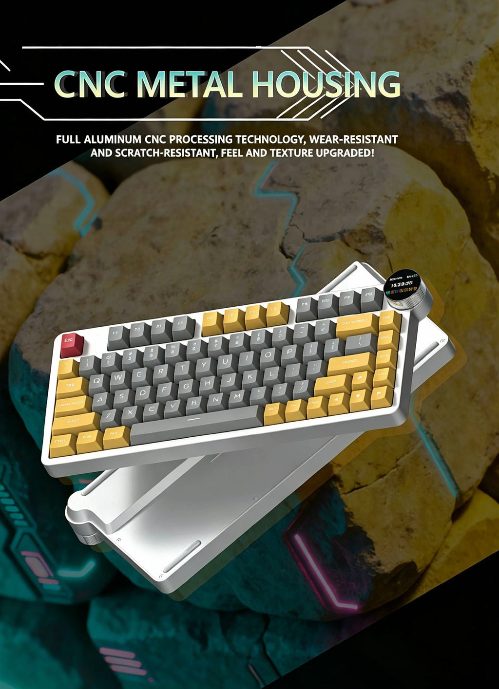 MX-KG20Custom mechanical keyboard, aluminum alloy case, display screen, 81 keys.