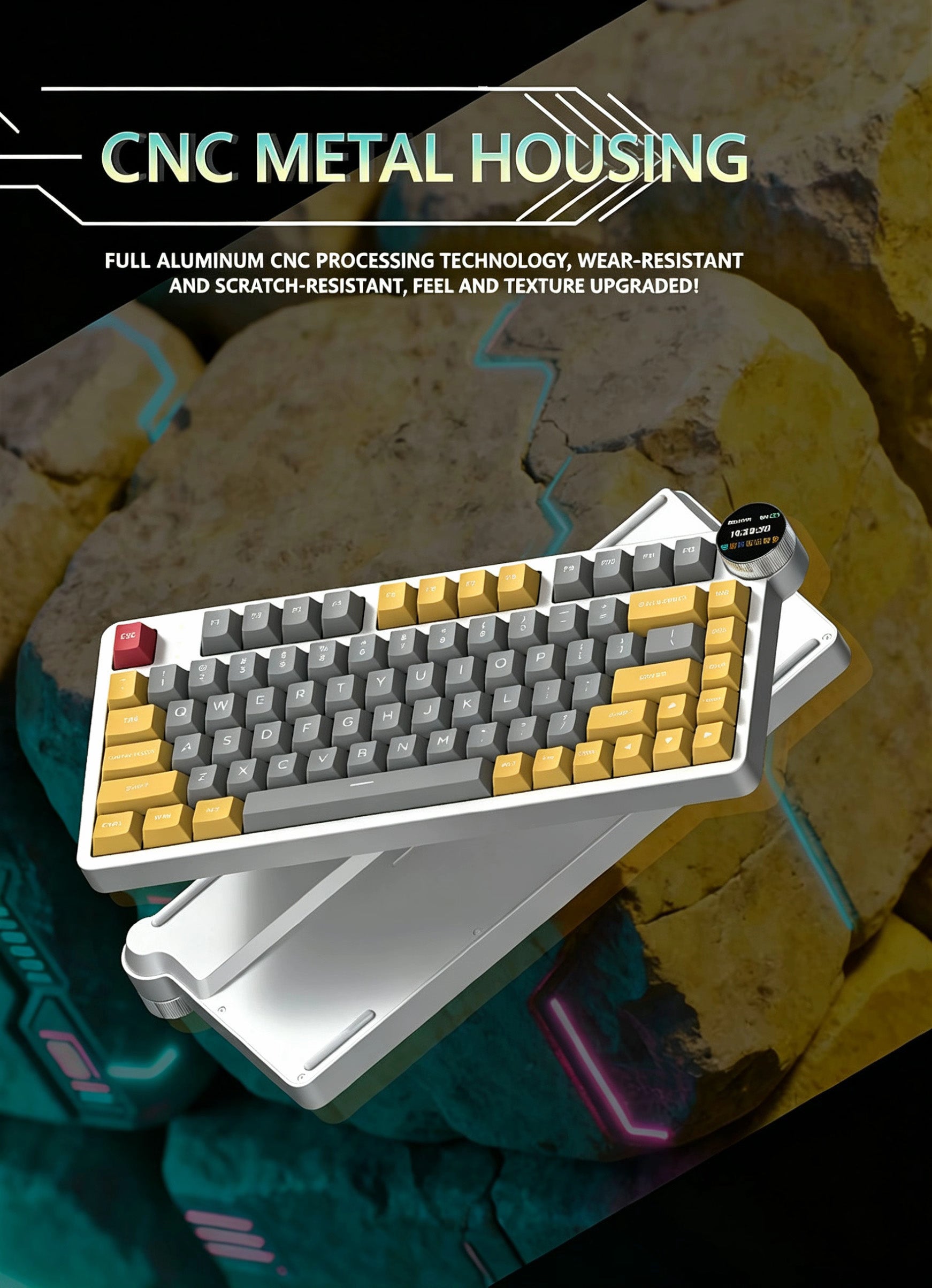 MX-KG20Custom mechanical keyboard, aluminum alloy case, display screen, 81 keys.