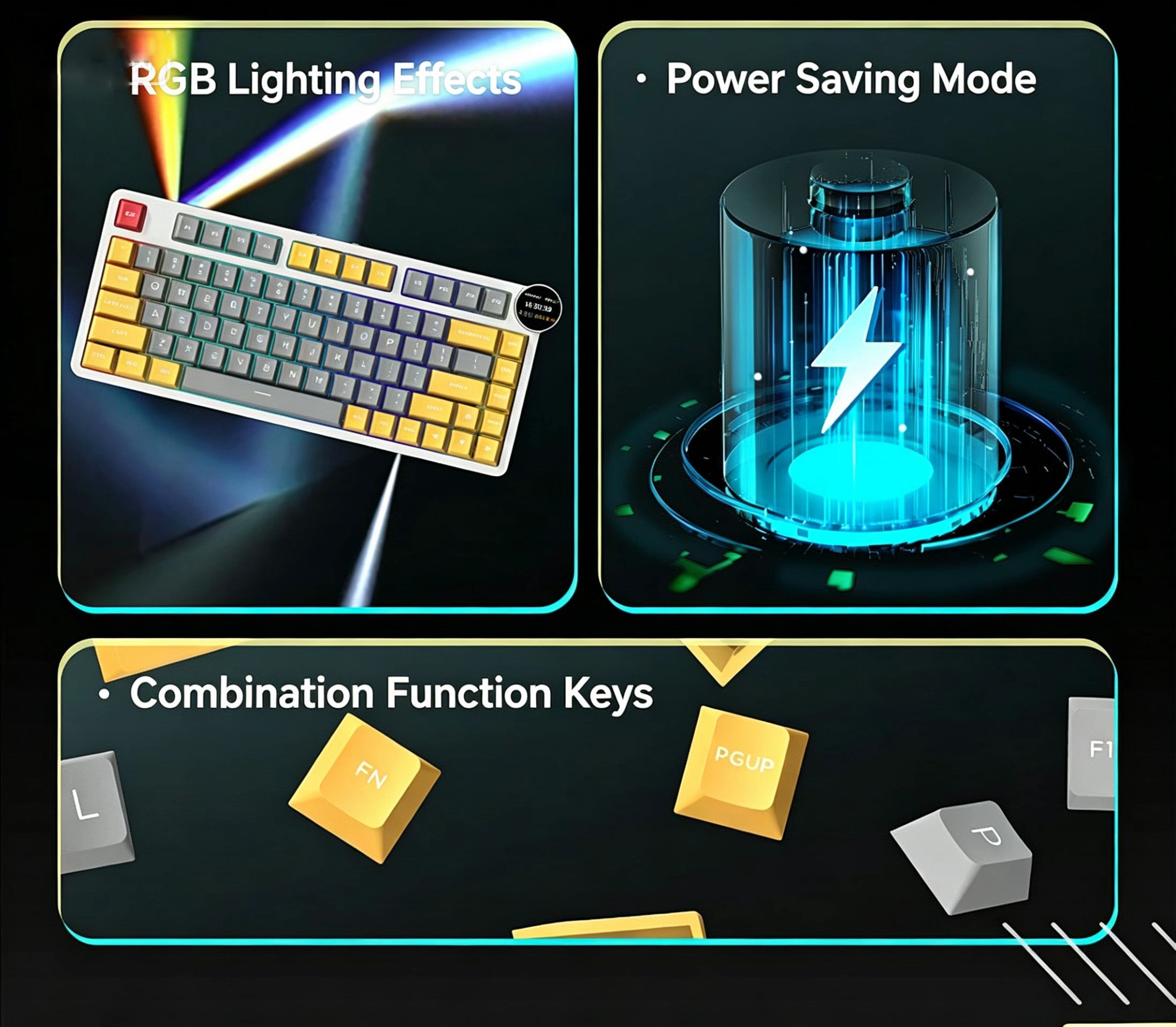 MX-KG20Custom mechanical keyboard, aluminum alloy case, display screen, 81 keys.