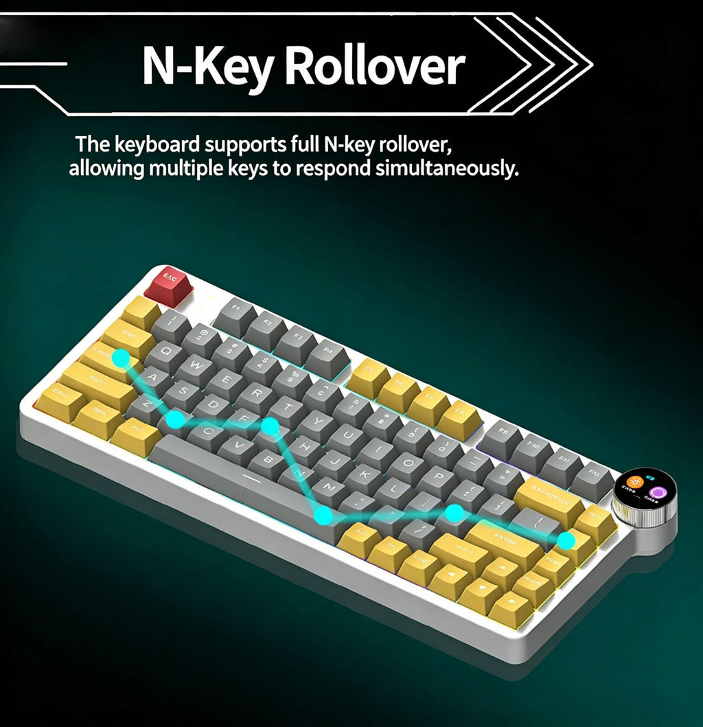 MX-KG20Custom mechanical keyboard, aluminum alloy case, display screen, 81 keys.