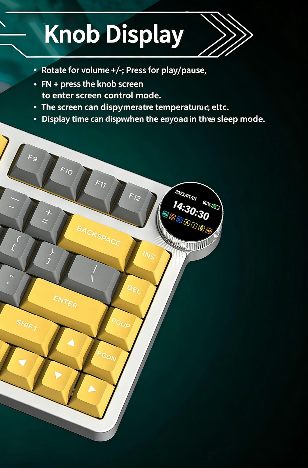 MX-KG20Custom mechanical keyboard, aluminum alloy case, display screen, 81 keys.