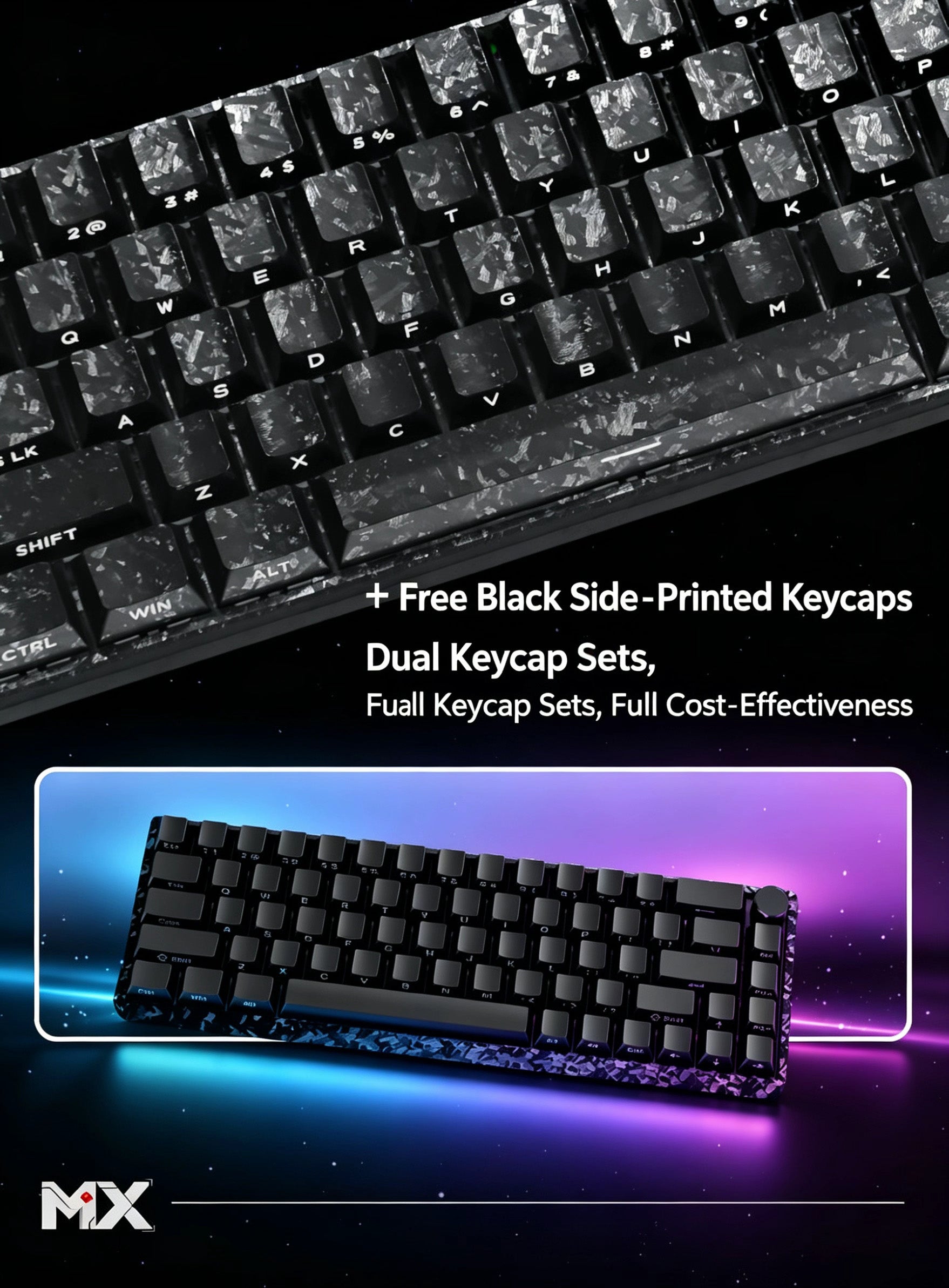 Mx68 Carbon Fiber Texture RGB Magnetic Switch Keyboard – 68-Key, Hot-Swappable, Portable Compact Keyboard for Gaming, Esports, and Office Use