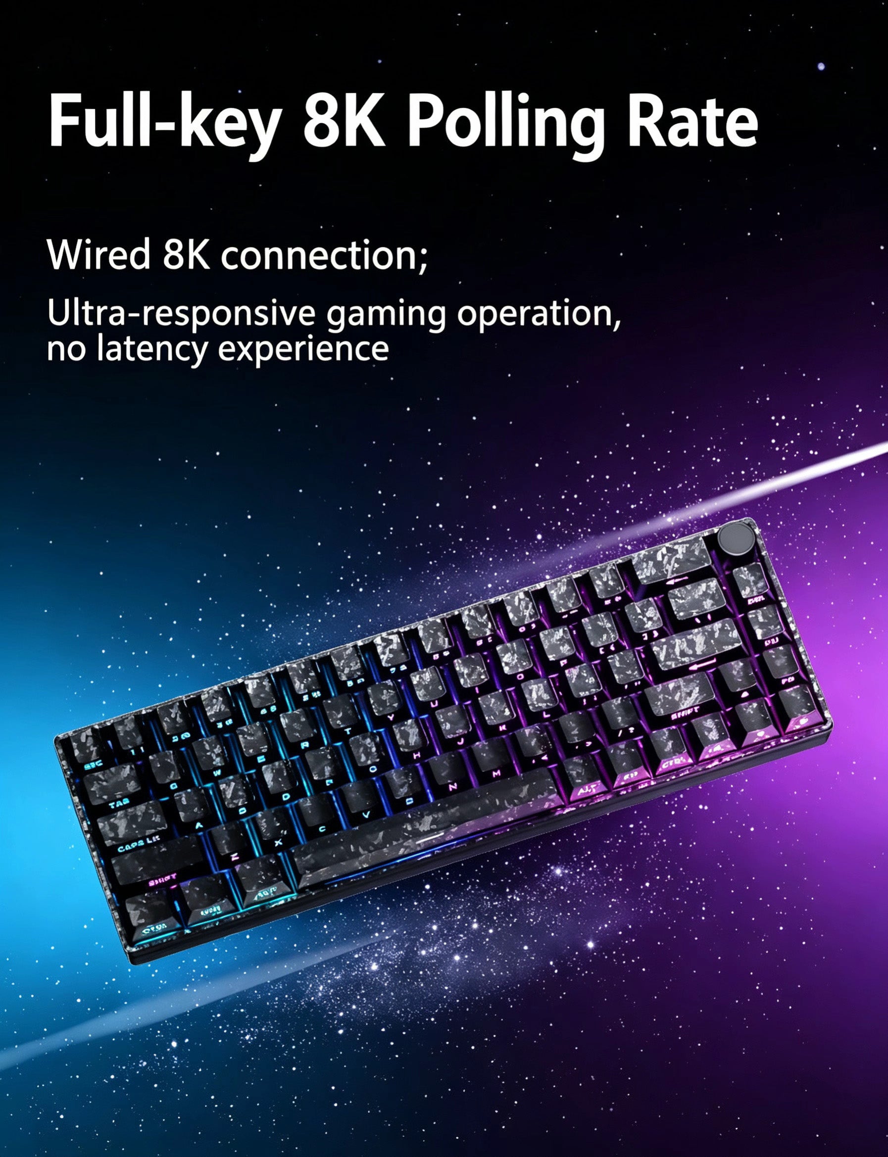 Mx68 Carbon Fiber Texture RGB Magnetic Switch Keyboard – 68-Key, Hot-Swappable, Portable Compact Keyboard for Gaming, Esports, and Office Use
