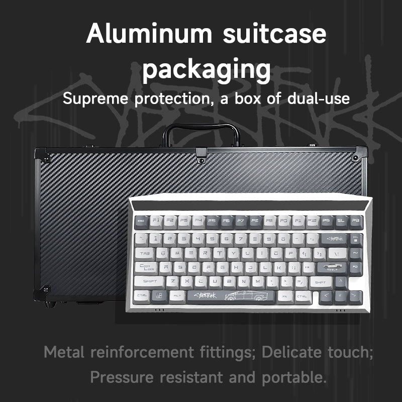MX-Tesla Wireless Hot Swappable Mechanical Gaming Keyboard RGB Aluminum Frame